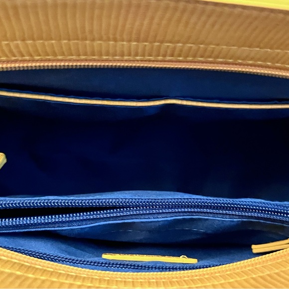 Ted Lapidus Buttery Yellow Leather and Cloth Handbag - Picture 4 of 11